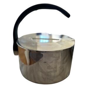 Vintage Dansk Stainless Steel MCM Flip Lid Lorenzo Porzelli Modernist Tea Kettle